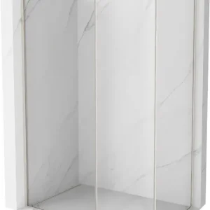 Akció Mexen Kioto-F Walk-in zuhanyfal kerettel 150 x 95 cm, átlátszó 8 mm, szálcsiszolt nikkel - 800-150-202-04-97-095