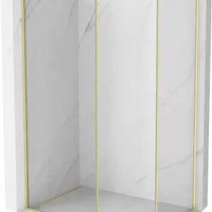 Vásárlói kedvenc Mexen Kioto-F Walk-in zuhanyfal kerettel, 180 x 110 cm, átlátszó 8 mm, arany szálcsiszolt - 800-180-202-04-55-110