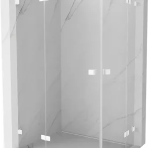 Végkiárusítás Mexen Lunar Duo forgóajtós zuhanykabin bal oldali 120 x 90 cm, áttetsző, fehér - 834-120L-090P-20-00