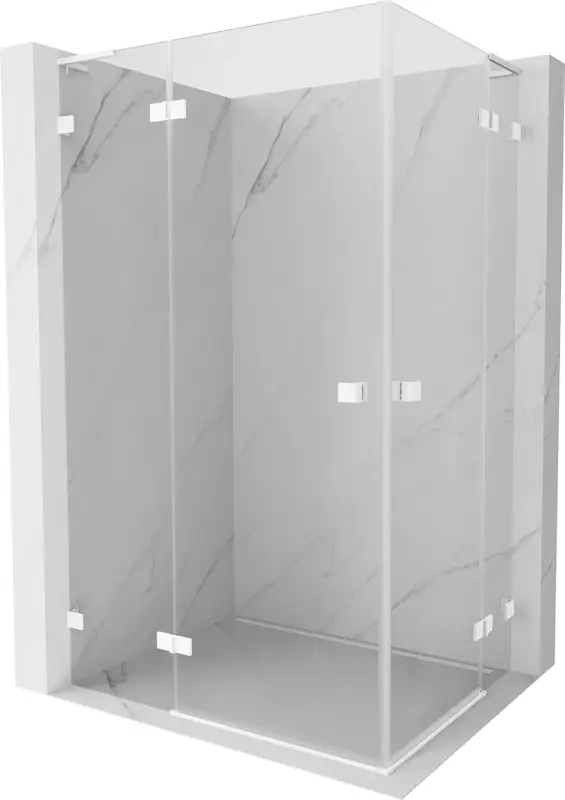 Mexen Lunar L Duo nyíló bal oldali zuhanykabin 120 x 70 cm, átlátszó, fehér - 834L-120L-070P-20-00 Expressz kézbesítés
