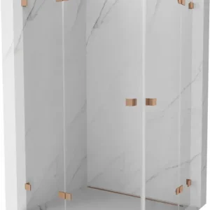 Ajánlat Mexen Lunar Duo bal oldalt nyíló zuhanykabin bal 110 x 105 cm, átlátszó, csiszolt réz - 834-110L-105P-65-00