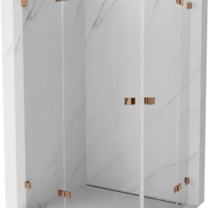 Végkiárusítás Mexen Lunar L Duo balosz szárnyas kabin bal oldali 110 x 70 cm, átlátszó, rózsaarany - 834L-110L-070P-60-00