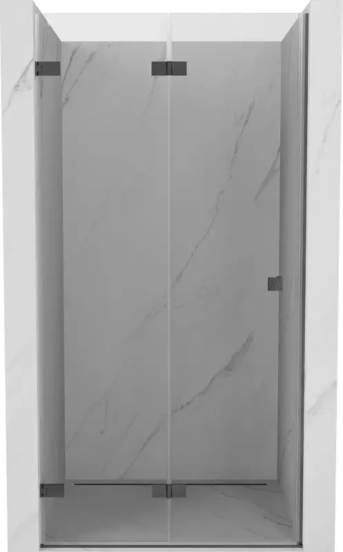 Mexen Lunar-F összecsukható zuhanyajtó bal 65 cm, átlátszó, fegyverszürke kefe - 836-065-000-66-00-L Legjobb ár