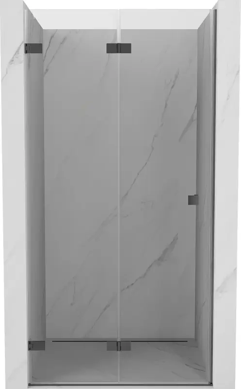 Mexen Lunar-F összecsukható bal oldali zuhanyajtó 100 cm, átlátszó, gunmetal - 836-100-000-95-00-L Biztonságos fizetés