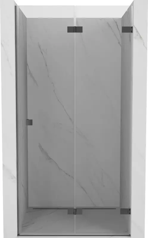 Mexen Lunar-F jobb oldali összecsukható zuhanyajtó 95 cm, átlátszó, gun metal - 836-095-000-95-00-P Gyors kiszállítás