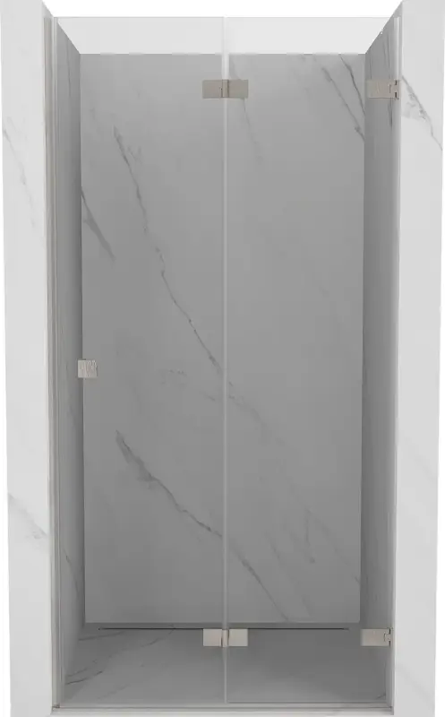 Szezonális akció Mexen Lunar-F jobbos, 70 cm széles összecsukható zuhanyajtó, átlátszó, szálcsiszolt nikkel - 836-070-000-97-00-P