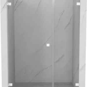 Végkiárusítás Mexen Lunar-B L balos ajtók, balos 115 cm, átlátszó, fehér - 832SL-115-050-20-00-L