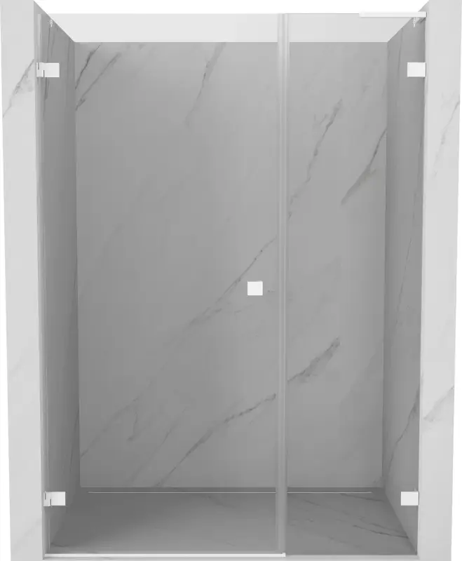 Végkiárusítás Mexen Lunar-B L balos ajtók, balos 115 cm, átlátszó, fehér - 832SL-115-050-20-00-L