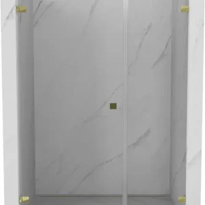 Végkiárusítás Mexen Lunar-B balra nyíló zuhanyajtó 125 cm, átlátszó, arany - 832S-125-050-50-00-L