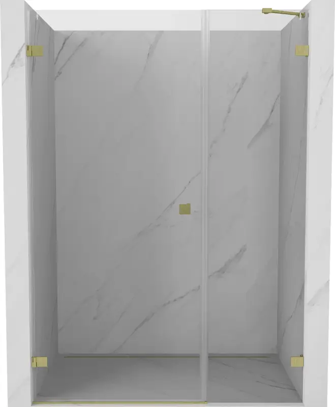 Gyors szállítás Mexen Lunar-B zuhanyajtó nyitható bal 115 cm, átlátszó, arany szálcsiszolt - 832S-115-050-55-00-L