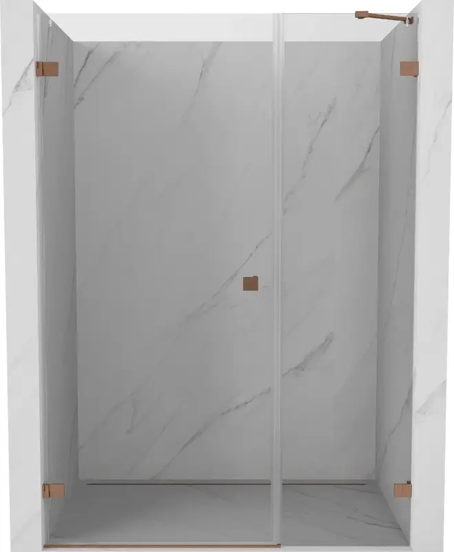 Ajánlat Mexen Lunar-B balos zuhanyajtó balra 110 cm, átlátszó, kefe-szerű réz - 832S-110-050-65-00-L