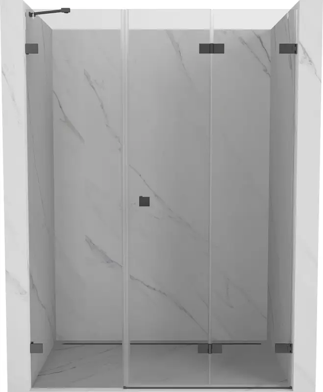 Kihagyhatatlan ajánlat Mexen Lunar-F összecsukható zuhanyajtó jobb oldali 110 cm, átlátszó, gun metal - 836S-110-050-95-00-P