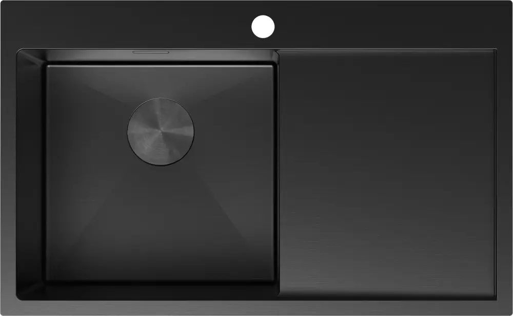 Mexen Exar fekete, acél, 1-medencés mosogató csepegtetővel, balos 780 x 480 mm - 6433781010L-70 Korlátozott ajánlat