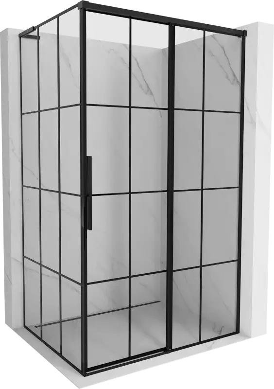 Bestseller Mexen Rox L tolóajtós zuhanykabin, jobbos, 115 x 90 cm, fekete rács, fekete - 8C2L-115-090-70-77-P