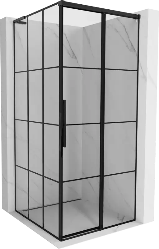 Mexen Rox L tolóajtós jobb zuhanykabin 95 x 95 cm, fekete rácsos, fekete - 8C2L-095-095-70-77-P Vedd meg most