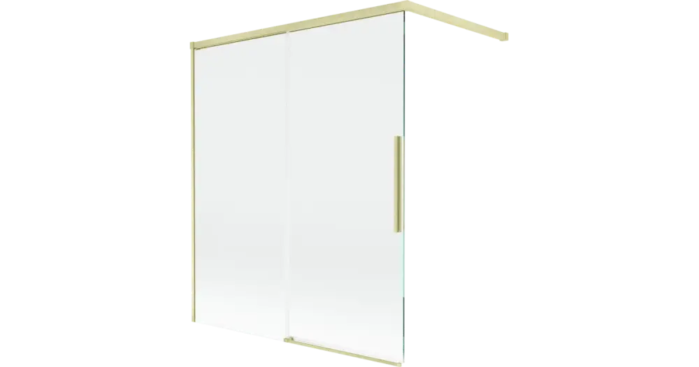 Expressz szállítás Mexen Rox 2-szárnyú eltolható kádparaván 140 x 150 cm, átlátszó, arany matt - 8C9-140-003-55-00