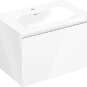 Ajánlat Mexen Orio 70 cm-es fürdőszobaszekrény Vela mosdóval, 1 fiók, fényes fehér - 91A10-07047-1-BF00-W23M00