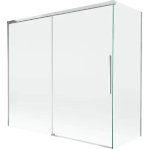 Bestseller Mexen Rox 2-szárnyú, kihúzható fürdőszobai paraván 170 + 70 x 150 cm, átlátszó, króm - 8C9-170-070-01-00