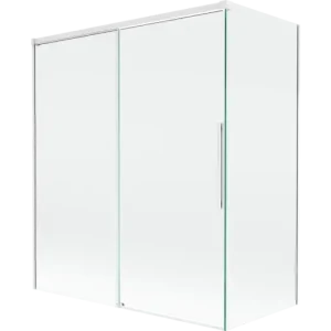 Biztonságos fizetés Mexen Rox 2-szárnyú tolófürdőszobai paraván 140 + 70 x 150 cm, átlátszó, fehér - 8C9-140-070-20-00