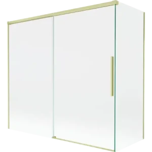 Árcsökkenés Mexen Rox fürdőkádparaván, 2-szárnyas, toló, 170 + 75 x 150 cm, átlátszó, arany szálcsiszolt - 8C9-170-075-55-00