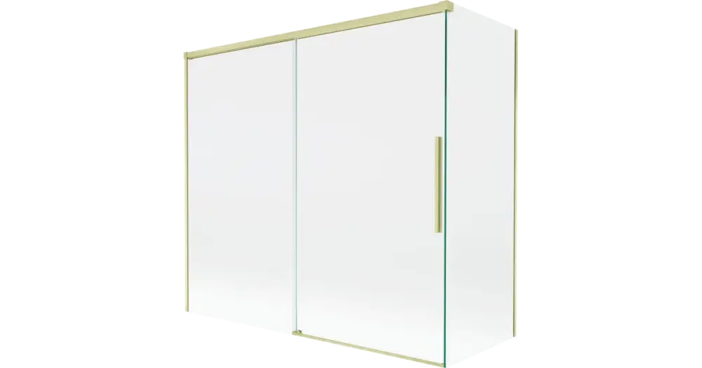 Árcsökkenés Mexen Rox fürdőkádparaván, 2-szárnyas, toló, 170 + 75 x 150 cm, átlátszó, arany szálcsiszolt - 8C9-170-075-55-00
