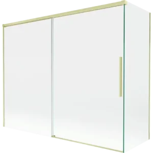 Csak ma Mexen Rox kétrészes, tolóajtós zuhanyfal 190 + 80 x 150 cm, átlátszó, arany kefélt - 8C9-190-080-55-00
