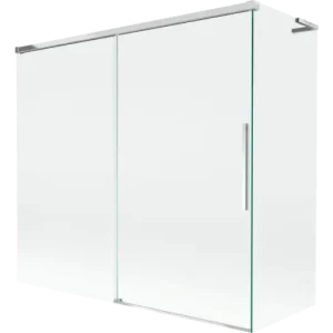 Akció Mexen Rox L dupla tolóajtós zuhanyfal 170 + 75 x 150 cm, átlátszó, króm - 8C9L-170-075-01-00