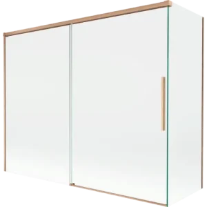 Ajánlat Mexen Rox fürdőkád paraván, 2-szárnyú toló, 190 + 80 x 150 cm, átlátszó, csiszolt réz - 8C9-190-080-65-00