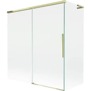 Biztonságos fizetés Mexen Rox L két-ajtós kádparaván 150 + 70 x 150 cm, átlátszó, arany - 8C9L-150-070-50-00