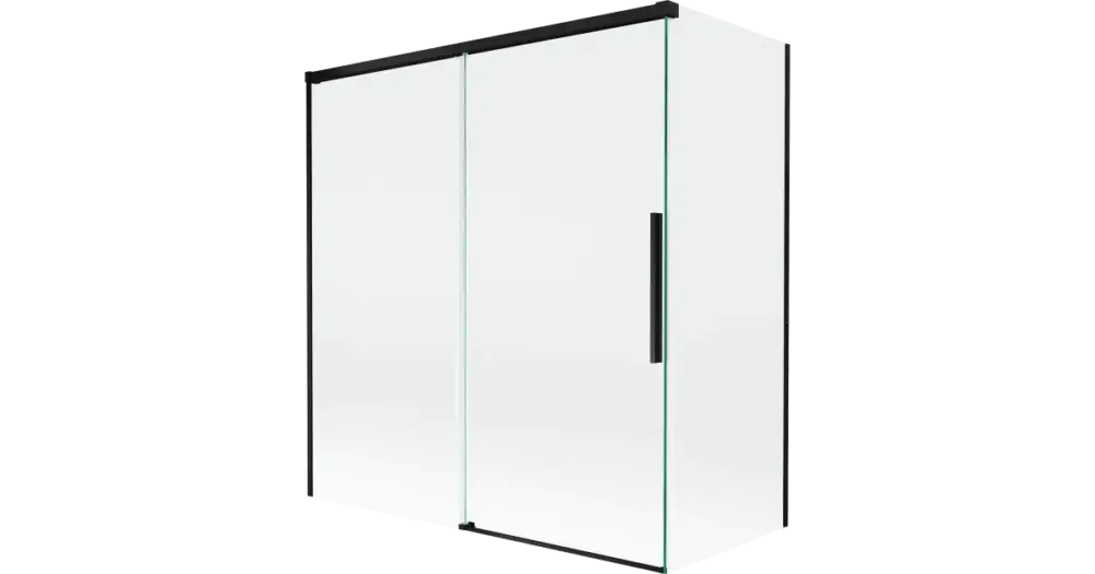 Azonnal elérhető Mexen Rox kétszárnyú toló kádparaván 150 + 70 x 150 cm, átlátszó, fekete - 8C9-150-070-70-00