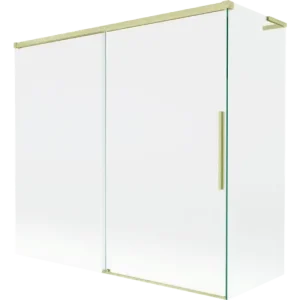 Akció Mexen Rox L 2-szárnyú eltolható fürdőszobai paraván 170 + 75 x 150 cm, átlátszó, arany szálcsiszolt - 8C9L-170-075-55-00