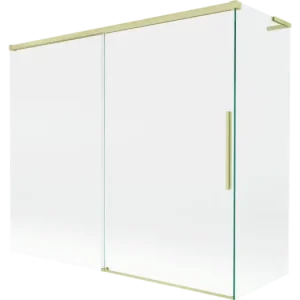 Biztonságos vásárlás Mexen Rox L 2-szárnyú tolózuhanyfal 180 + 80 x 150 cm, átlátszó, arany szálcsiszolt - 8C9L-180-080-55-00
