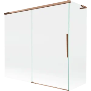 Akció Mexen Rox L 2-szárnyú tolóajtós fürdőkád paraván 170 + 70 x 150 cm, átlátszó, rózsaszín arany - 8C9L-170-070-60-00