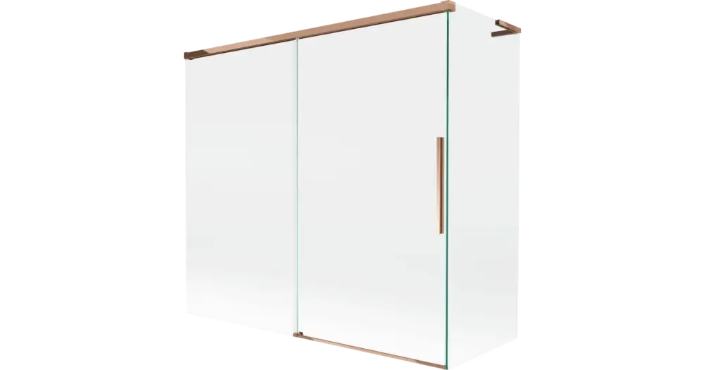 Alacsony ár Mexen Rox L kádparaván 2-szárnyú toló 170 + 75 x 150 cm, átlátszó, rózsaarany - 8C9L-170-075-60-00