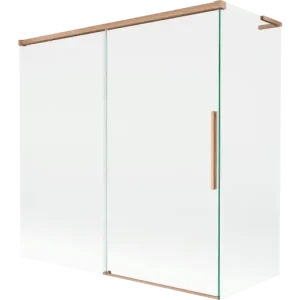 Azonnali szállítás Mexen Rox L fürdőkád paraván, kétszárnyú tolóajtós, 160 + 70 x 150 cm, átlátszó, kefe bronz - 8C9L-160-070-65-00