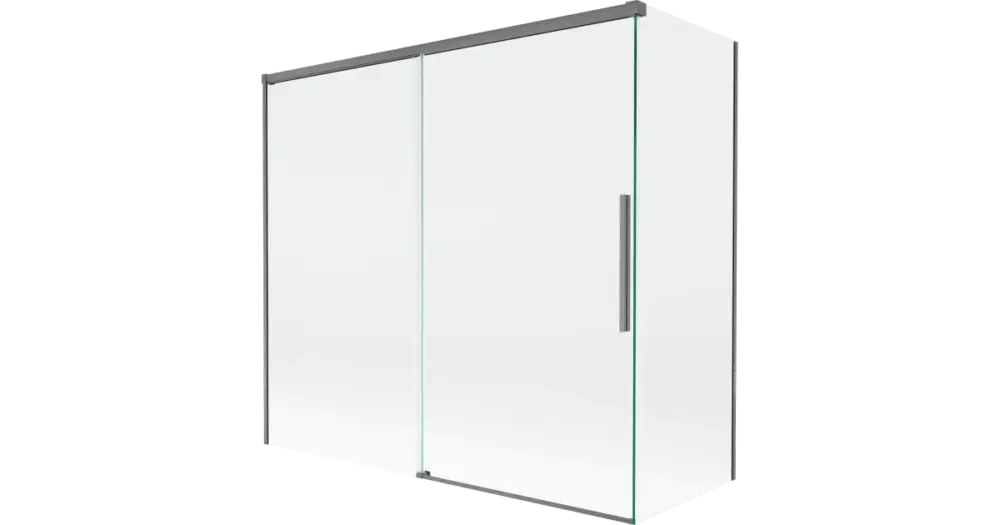 Gyors szállítás Mexen Rox 2-szárnyas, tolóajtós kádparaván 170 + 75 x 150 cm, átlátszó, gun metal - 8C9-170-075-95-00