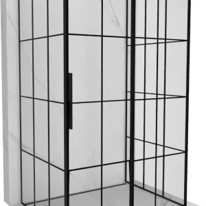 Végkiárusítás Mexen Rox-3S L 3-falú zuhanykabin jobb tolóajtóval 140 x 80 cm, fekete rácsozat, fekete - 8C2L-140-080-70-77-3S-P