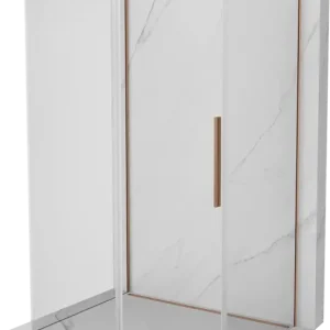 Végkiárusítás Mexen Rox-3S 3-falú zuhanykabin 105 x 95 cm, áttetsző, csiszolt réz - 8C2-105-095-65-00-3S