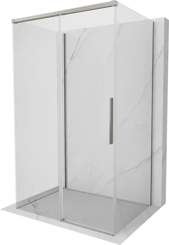 Árcsökkenés Mexen Rox-3S 3-falú zuhanykabin tolóajtóval, 115 x 75 cm, átlátszó, kefélt nikkel - 8C2-115-075-97-00-3S
