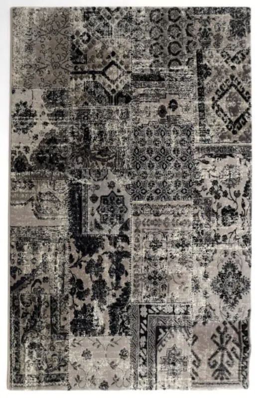 Agasse szürke patchwork szőnyeg 133 x 195 cm Népszerű