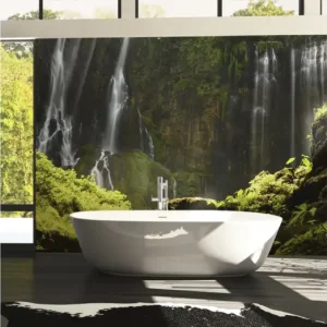 Exkluzív ajánlat HB SPC/vinyl vízálló fali panel, Waterfalls at Sunrise (2605 x 2802 mm)