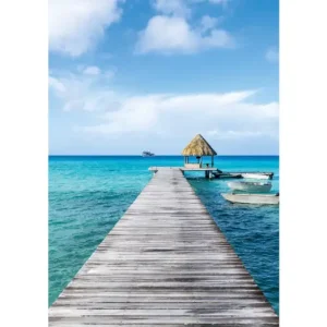 Szuper akció HB SPC/vinyl vízálló fali panel, Tropical Sea Pier (2605 x 1868 mm)