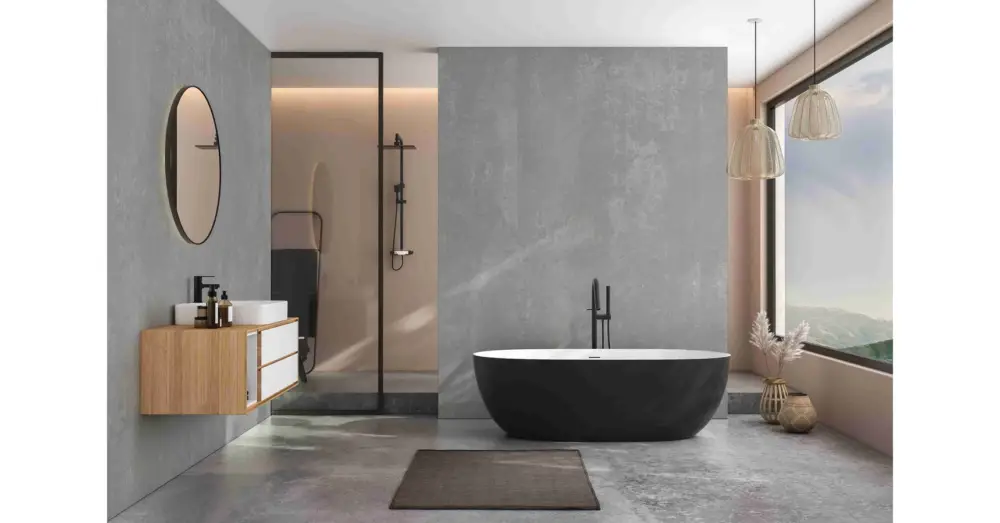 Biztonságos fizetés HB AQUA PANELS SPC/vinyl vízálló fal- és padlóburkolat, Concrete Light UM