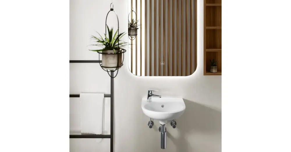 Árcsökkenés VILLEROY O.Novo íves kézmosó, jobbos 360x275, Glossy White Alpin