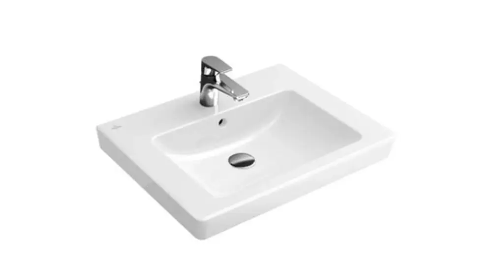 VILLEROY Subway 2.0 szögletes mosdó 550x440, Glossy White Alpin Akció