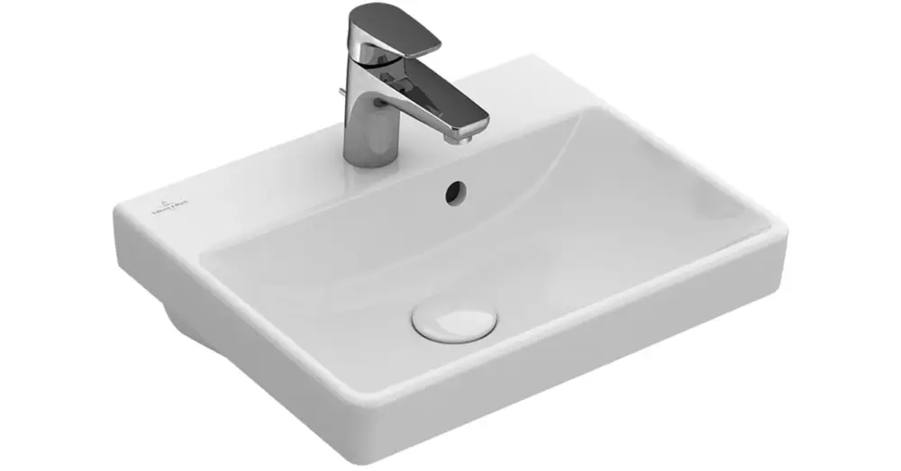 VILLEROY Avento szögletes kézmosó 450x370, Glossy White Alpin Szezonális akció