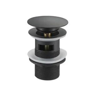 Újdonság LUNART Click-Clack leeresztő 5/4" túlfolyós mosdóhoz, nagy méretű, Matt Black
