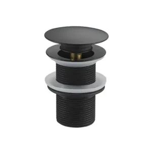 Végkiárusítás LUNART Click-Clack leeresztő 5/4" túlfolyó nélküli mosdóhoz, nagy méretű, Matt Black
