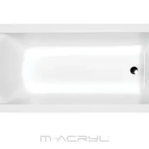 M-Acryl Fresh 160x70 cm akril kád ajándék kádlábbal és peremrögzítővel, fényes fehér Különleges ajánlat
