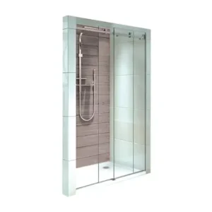 Vedd meg online LUNART Crystal görgős zuhanyajtó fix front üveggel és oldalüveggel (90+90x200 cm)